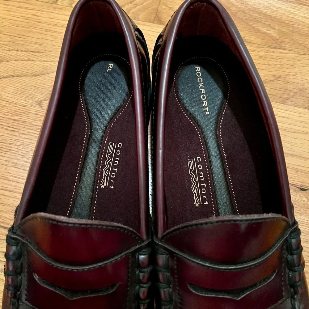 GUC Men's Rockport Comfort DMX Cordovan Brown Penny Loafers Shoes Size 10 M